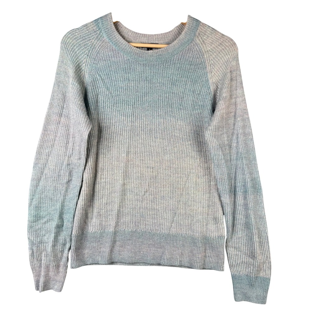 Rails Venus Blue Rainbow Space Dye Ribbed Crew Neck Raglan Sweater Small